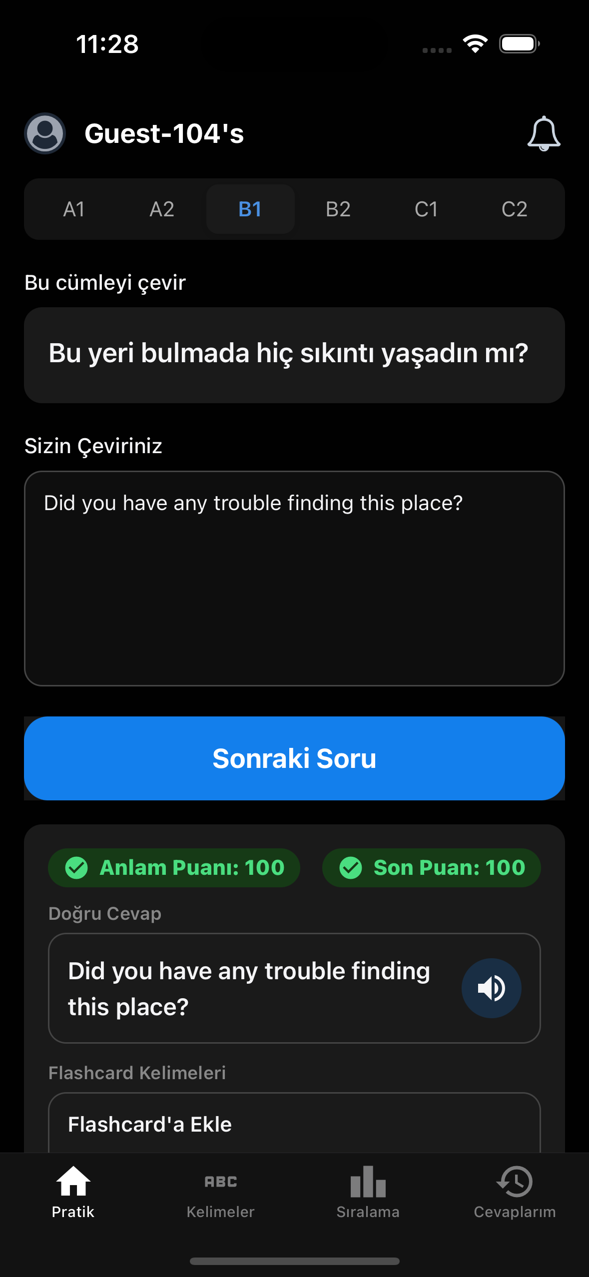 Hadi Çevir uygulama ekranı